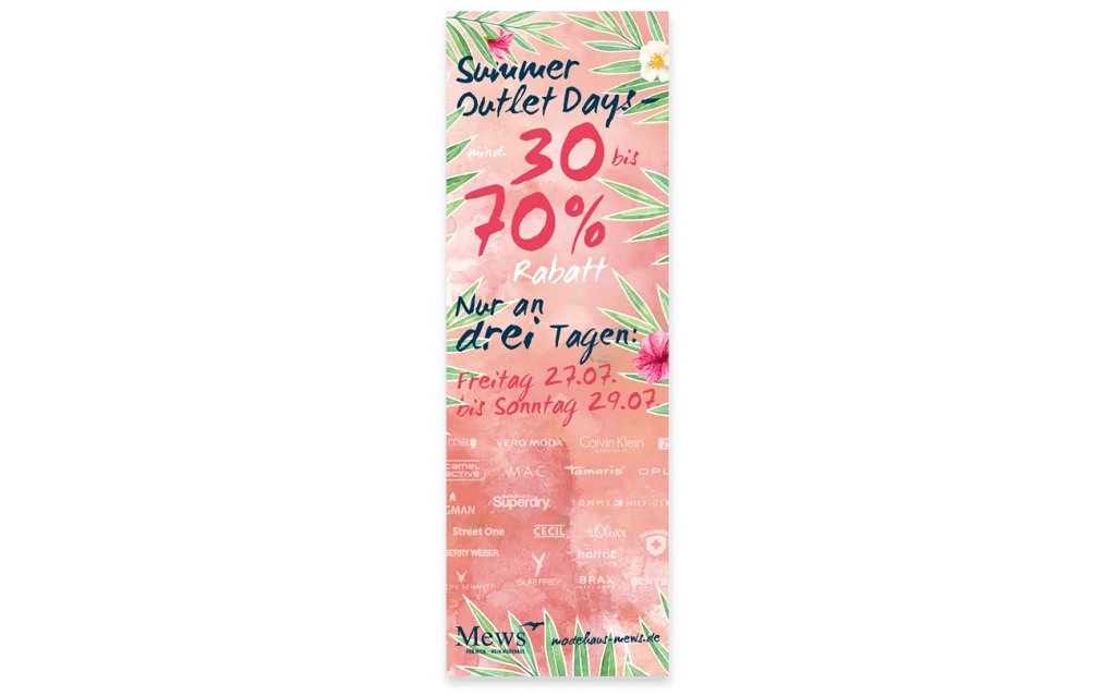 Modehaus Mews Onlinebanner Anzeigenbanner Gestaltung Layout Sommer Sale