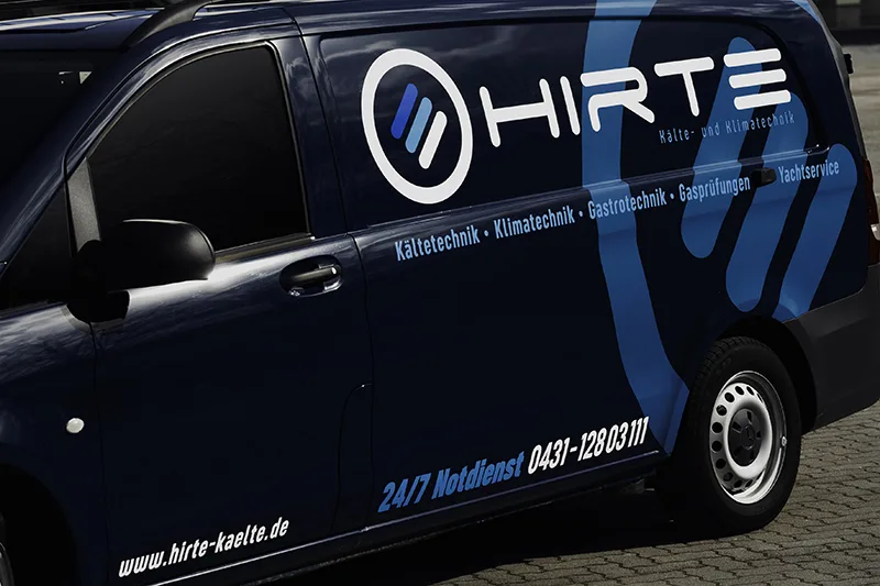 media4motion Referenz HIRTE Klima- und Kältetechnik Fahrzeugbeschriftung