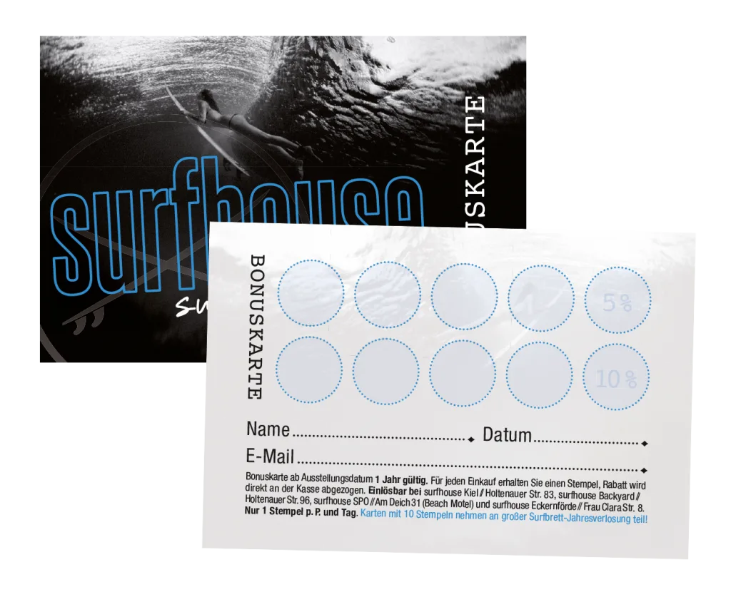 Bonuskarte Stempelkarte Corporate Design Gestaltung Layout