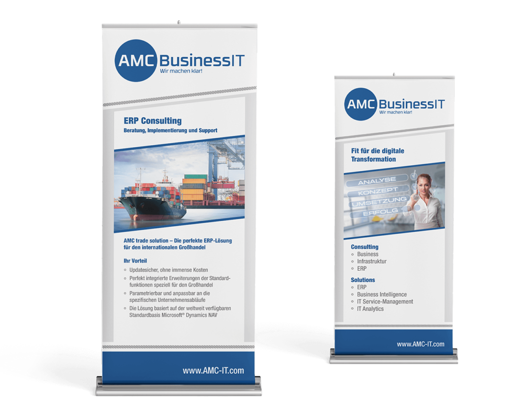 Rollup Banner IT-Firma Layout Messestand