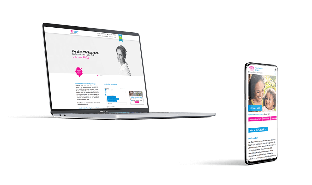 Augenarzt Webseite Screendesign Mockup Responsive