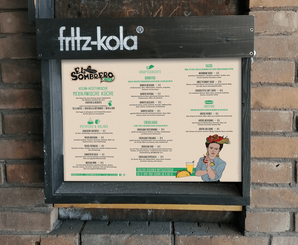 mexikanisch Restaurant Aushang Speisekarte Kiel Layout Gestaltung