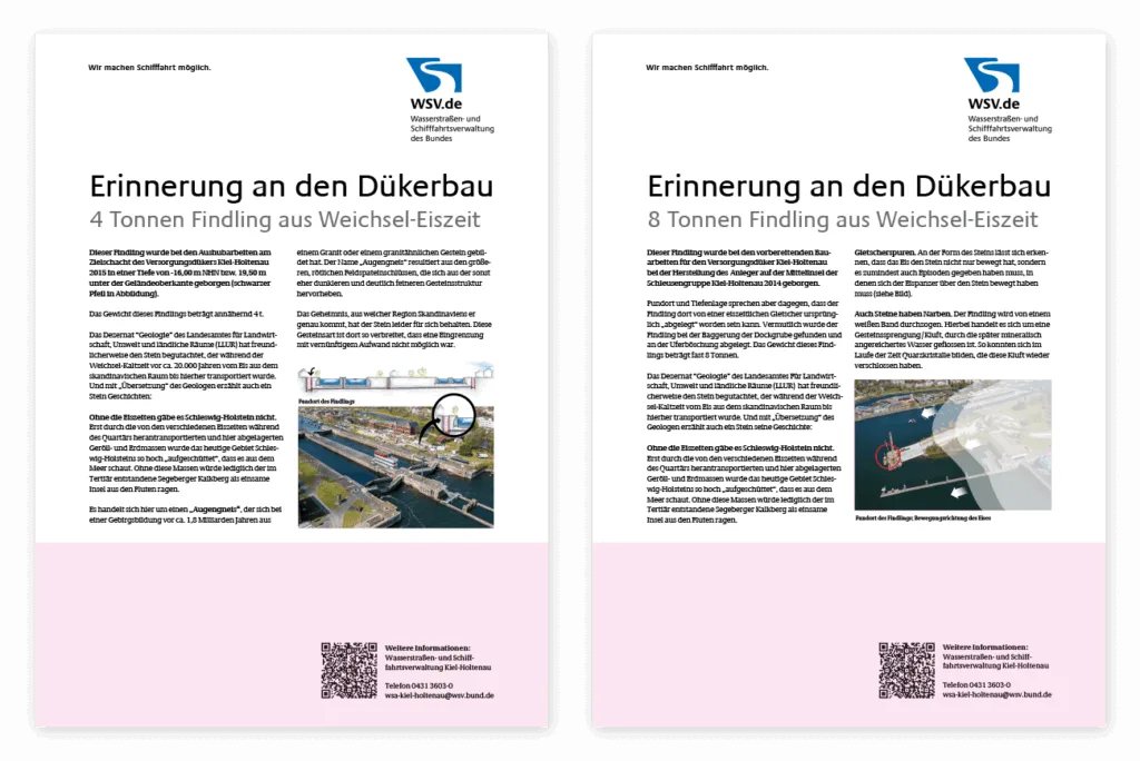 Infostelen Informationsschilder Findlinge Gestaltung Layout
