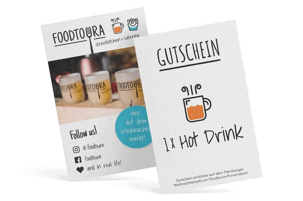Gutschein Gestaltung Mockup Foodtruck Glühwein Mockup