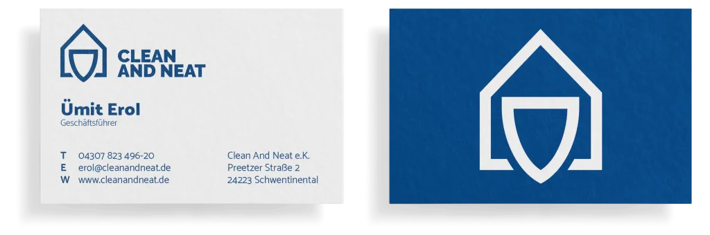 Visitenkarten Design Blau