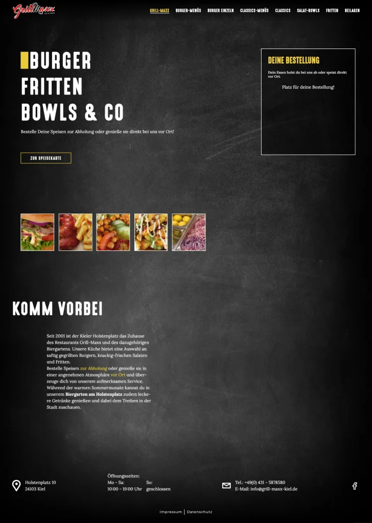 Startseite der Grillmaxx Webseite