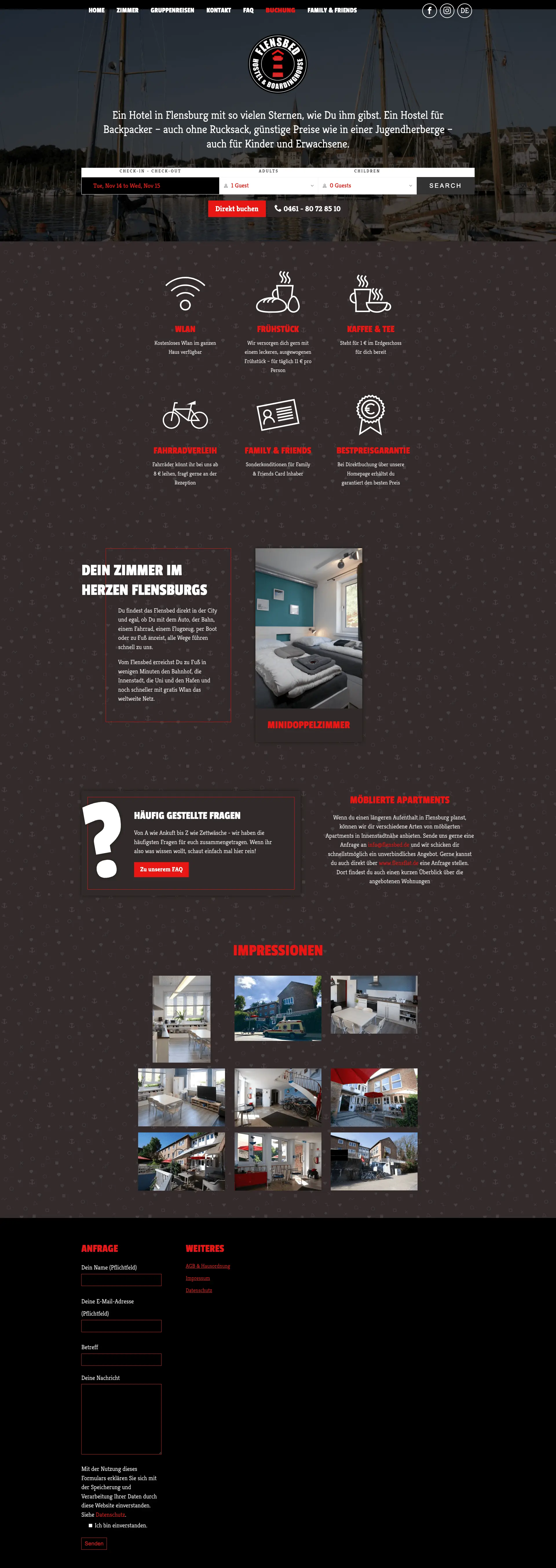 Webseite von Flensbed