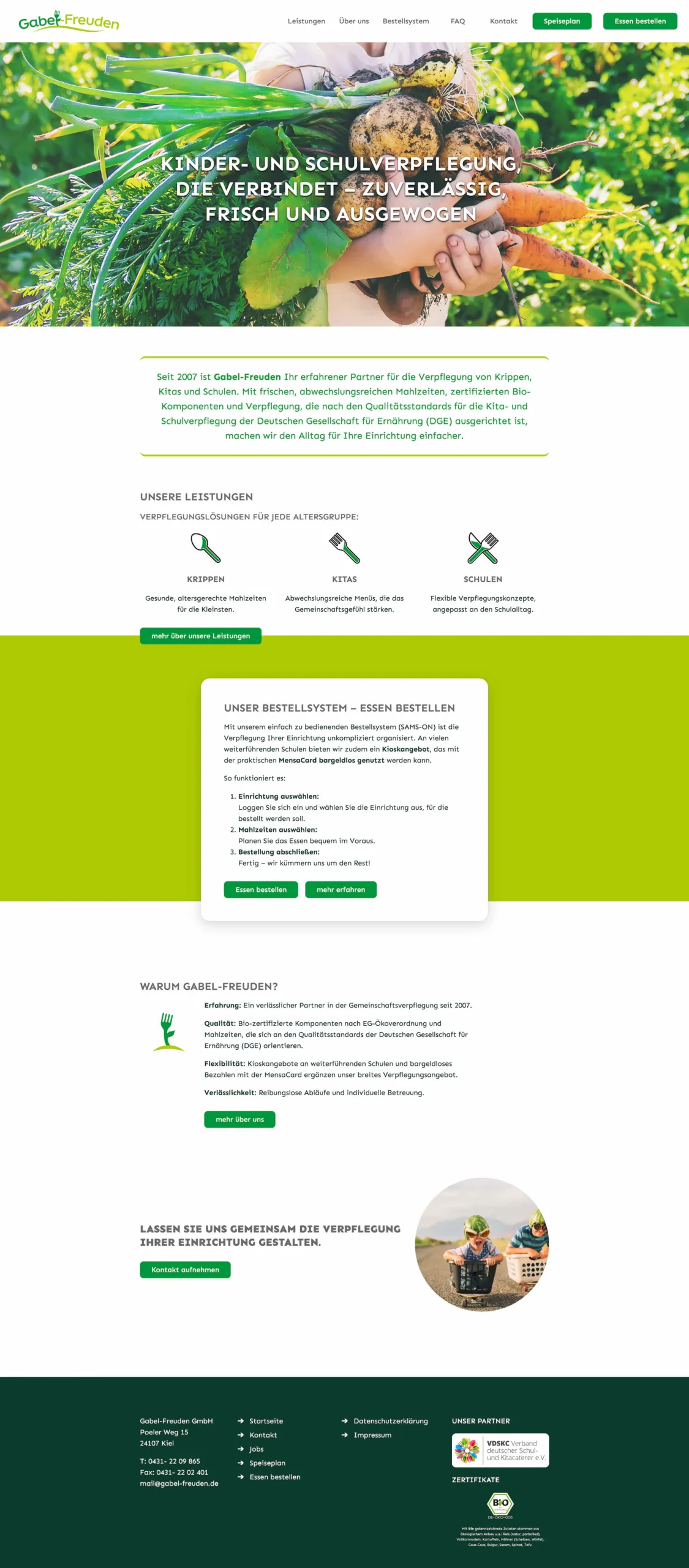 Webseiten-Screenshot Gabel-Freuden.de als Desktop-Browser-Mockup