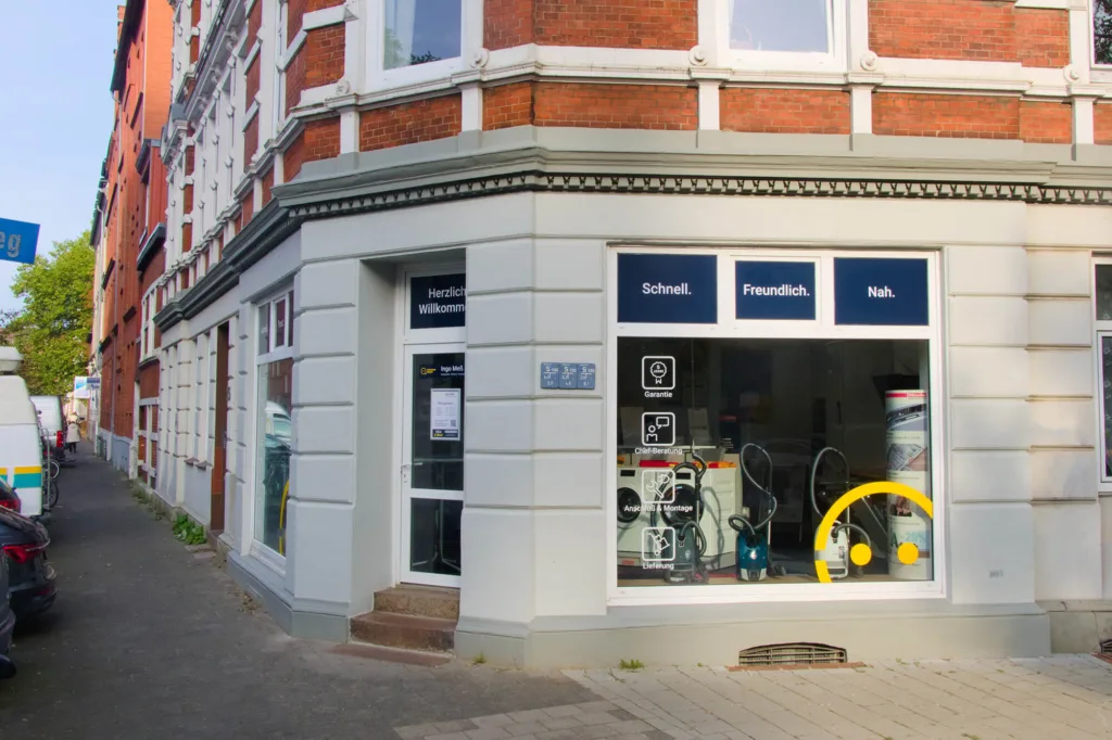 Außenansicht des Geschäfts vonIngo Meß in der Eckernförder Straße